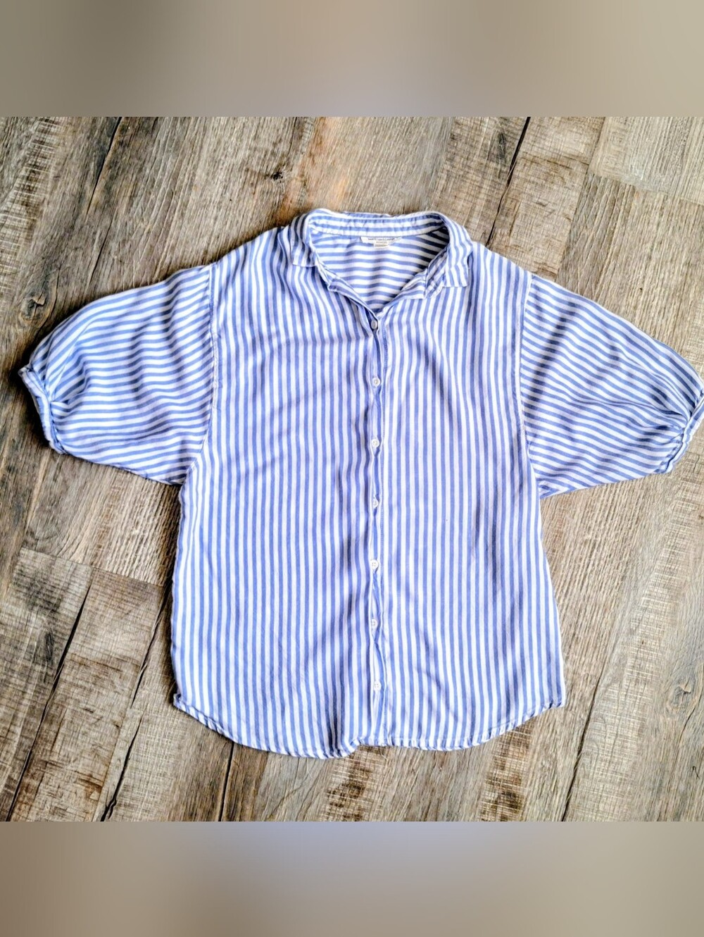 beachlunchlounge Blue & White Striped Button-Down Shirt
